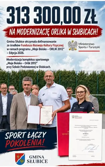 Gmina Słubice z dofinansowaniem na modernizację Orlika