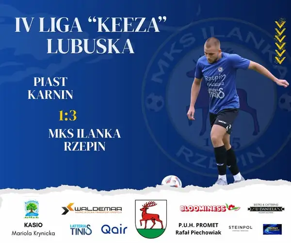 Ilanka Rzepin wygrała na wyjeździe z Piastem Karnin 3:1