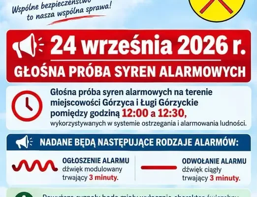 Głośna próba syren alarmowych w Gminie Górzyca – sprawdź, co oznaczają sygnały