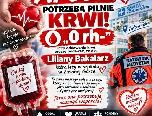 Pilny apel o krew dla Liliany Bakalarz ze Słubic