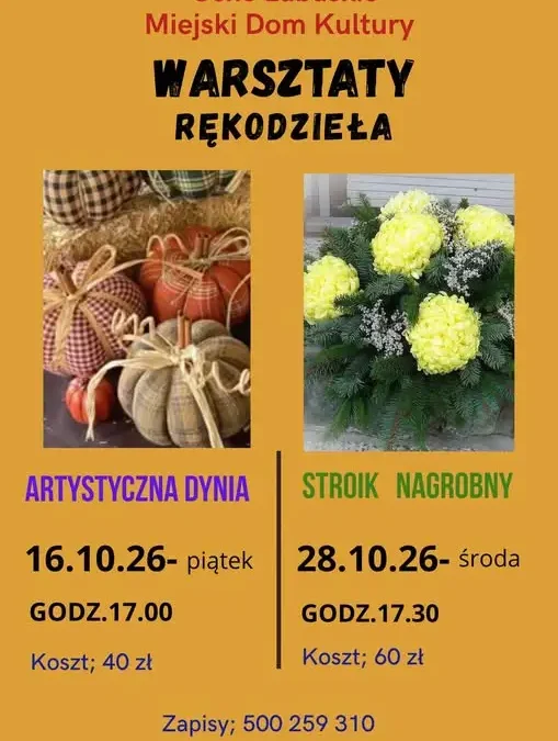 Warsztaty rękodzieła w Ośnie Lubuskim: Artystyczna Dynia i Stroik Nagrobny