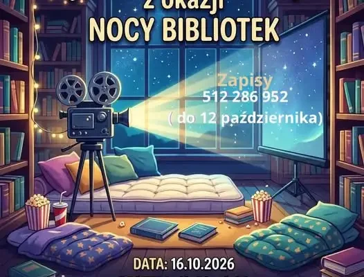 Noc Bibliotek w Gminie Ośno Lubuskie – noc kinowa dla dzieci już 16 października