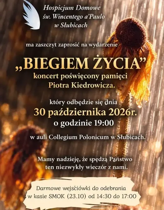 Bezpłatne bilety na koncert „Biegiem życia” w Słubicach – odbiór już w piątek