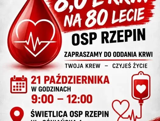 Rzepin: zbiórka krwi z okazji 80-lecia OSP już 21 października