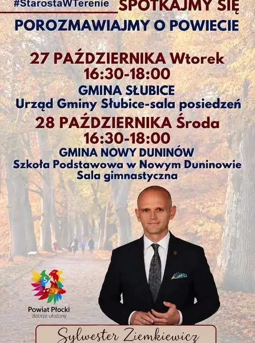 Starosta Płocki spotka się z mieszkańcami gminy Słubice. O czym będą rozmawiać?