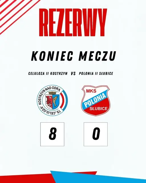 Rezerwy Polonii Słubice przegrały wysoko w Kostrzynie nad Odrą