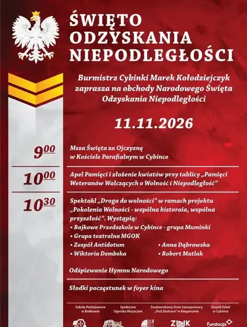 Cybinka zaprasza na obchody Narodowego Święta Niepodległości
