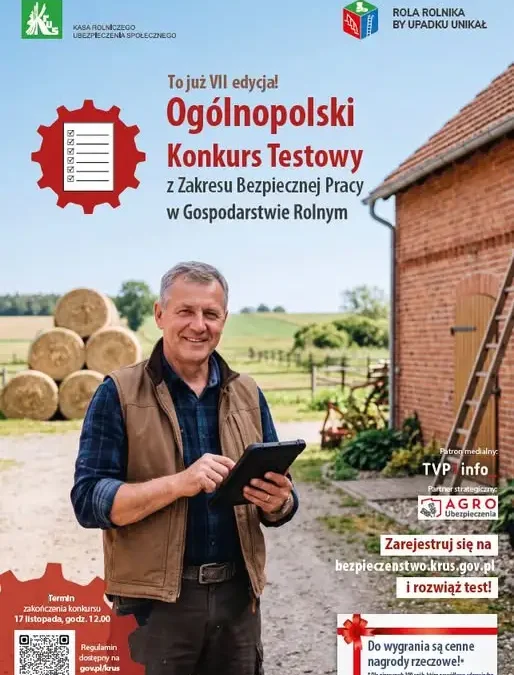 KRUS zaprasza rolników do konkursu o bezpieczeństwie pracy – do wygrania nagrody